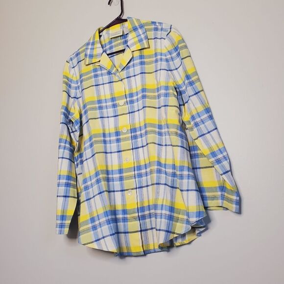 Vintage Linen Plaid Button Down Shirt - Picture 1 of 11